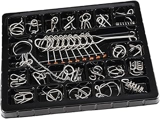 25 Pcs Brain Puzzle Metal Wire Teasers Educational IQ Game for Adults Traditional Chinese Ring Set for Intelligence Development and Cognitive Exercise