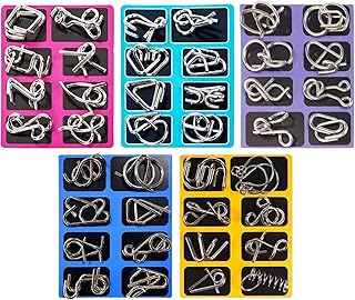 Ergonomic Puzzle Set - Mind Test Educational Brain Teaser Toys, Unlock Interlock Game - for Kids Teens Adults Challenge Home Office School Travel Party Favors, 6.3x4.72x0.98 inches