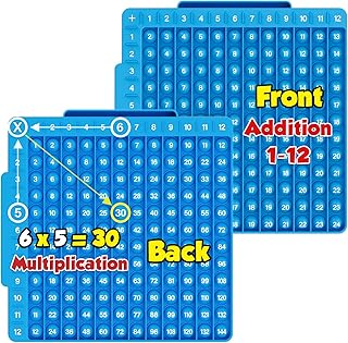 Torlam Math Board, Multiplication Game Board, 12x12 Math Manipulatives Game Board Multiplication,Division, Addition, Subtraction Games Toys for Kids, 1st, 2nd, 3rd, 4th, 5th, 6th Grade