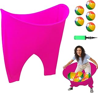 Granny Pants Yard Game Set, Granny Pants Party Outdoor Game with Bouncy Balls and Pump, Outdoor Tossing Games for Adults,Family Reunion Backyard Field Games Set (Pink)
