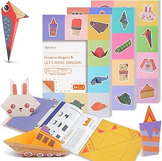 Origami Paper Kit for Kids Ages 5-8 8-12 Easy-Fold Set with Guide Book (90 Patterns: Beginner to Advanced)- Educational Parent-Child DIY Craft: Perfect Holiday/Birthday Gift for Boys & Girls