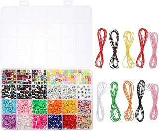 OSALADI Beads Bracelet Making Kit with Alphabet and Animal-Shaped Beads Elastic Cord for DIY Jewelry Crafting Supplies, Friendship Bracelet Kit for and Teens