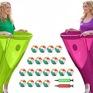 Granny Pants Yard Game Sets,2Pcs Granny Pants Outdoor Games with 20 Bouncy Balls and 2 Pumps,Groups,Family Reunion Party Field Game Set