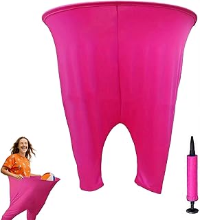 Granny Pants Yard Game Set Giant Outdoor Party Activity for Kids and Adults, Big Pants Ball Catching Set with 4 Balloons and Pump, Funny Lawn Activity, Ring Toss Games (Deep Pink)