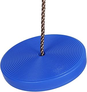 Drfeify Tree Swing for Kids Outdoor Disc Rope Swing for Children Playground Set with Adjustable Buckles Anti Skid Design 3 Colors (Blue Spiral)