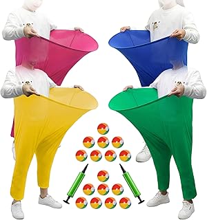 4-Color Team Granny Pants Yard Game with 16 Balls & 2 Pumps - Complete Adult Party Set for 8+ Players, Backyard & Outdoor Group Games for Family & Friends Gatherings
