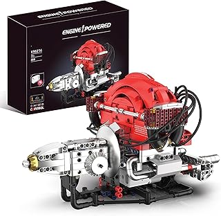 L4 Engine Building Set,Visible 4-Cylinder Engine Model Kit That Run with App Control & Light and Motor, STEM Mechanical Engineering Toy for Adults, Ideal Gift & Display for Home and Office