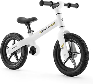 ROCKBROS Kids Balance Bike for 2-6 Years Old, 12" Toddlers Bike with Auto-Glow Wheels, Adjustable Seat (11.8-15.7 Inches), Safe 360° Steering, Perfect Kids Gift