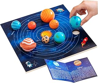Solar System Model Board Solar System for Kids 36 Month+ with 3D Planets Models & Instruction Montessori Toy Educationa