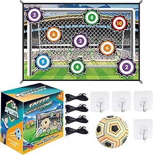 Soccer Ball Game Set Kids Toss Goal Target | Training Equipment with Flannel Aim Cloth Stakes | Outdoor Indoor Sports Play Toy for Boys Girls Age Three Skill Practice Fun