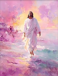 BAWKENTON Paint by Numbers for Adults and Kids, Pink Jesus Christian Painting by Number Kits On Canvas, Jesus Number Artist Paint by Number Kit Funny DIY, Home Wall Decor, Gifts 12X16in