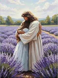 Paint by Numbers for Adults and Kids Beginner, Jesus Embracing Woman Painting by Number Kits On Canvas Number Artist Paint by Number Kit DIY Christian Oil Acrylic Paints Home Wall Decor Gift 12X16in