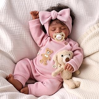 BABESIDE Reborn Baby Dolls Black Girl - 20 Inch Soft Body Realistic Baby Doll Handmade Real Life Baby Dolls with Clothes and Toy Gift for Kids Age 3+