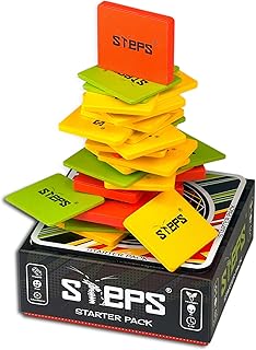 Steps Games Starter Pack Wooden Board Game – Unique Skill-Based Family Game, Party & Travel Game Gift Fun for Kids and Adults