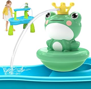 weirtoya Water Table Pump for Toddlers, Battery Powered Pump for Water Table Cordless Work Splash Toys Kids Toddler Summer Outddor Toys (WTP-001)
