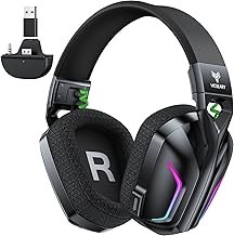 Wireless Gaming Headset for Xbox Series X|S, Xbox One, PS5, PS4, PC, Mac, Switch, 2.4GHz + Bluetooth Over-Ear Gaming Headphones with ENC Mic, 3D Stereo, LED Lights for Xbox One Accessory Kits