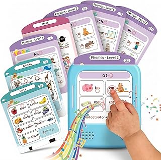 QuTZ Talking Flash Cards, Phonics Flash Cards, Learn to Read with 246 Pages, 29+ Themes, 1200+ Words & Fun Facts, 700+ Interactive Games, Toddler Learning Toys for 2-6 Year Old, 272 Pages
