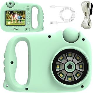 2 in 1 Kids Microscope & Camera, 1080p Hd Autofocus Digital Microscope, 48mp 100x Magnification Handheld, Stem Educational Toy with 32gb Sd Card, Birthday for 3-12 Boys Girls (Green)