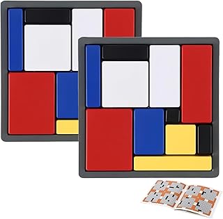 Logic Puzzle Brain Teaser Game with 88 Challenges 4 Difficulty Levels - 2 Set Single Player Mind Challenge Toys | Portable Educational Thinking Game Toys | Stimulates Logic and Mental Agility