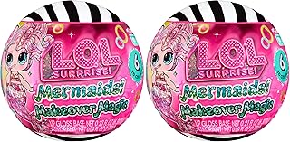 LOL Surprise Mermaids Makeover Magic Tots with DIY Wearable Lip Gloss Makeup for You and Your Doll, Fun Water Play, Gift for Kids Ages 4+ (Pack of 2)