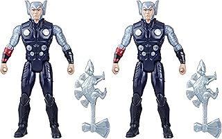 Marvel Mech Strike Mechasaurs, 4-Inch Thor Action Figure with Dino Weapon Accessory, Super Hero Toys for Kids Ages 4 and Up (Pack of 2)