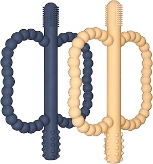2 Pack Baby Silicone Teething Toys, Teething Sticks for Babies,Silicone teether Tubes for Baby Girl,BPA Free, Soothe Gums for 0-6 3-12 18-36 Months, Newborn Infants Toddler Sensory Chew Toys