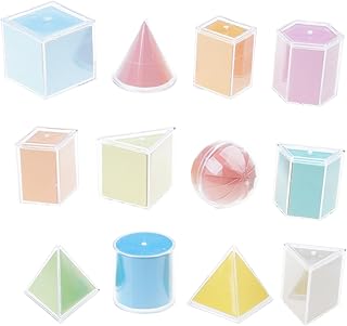 Clear Geometric Shapes Math Educational Toy Cubes Detachable Building Blocks Toy for Preschooler Ages 3＋ Geometric Blocks