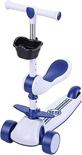 Diydeg Kids Kick Scooter, LED Lighted Wheels, Adjustable Height Handlebars and Removable Seat, Widen Toddler Scooter Anti Slip Deck, 3 Wheel for Kids