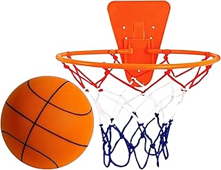Noiseless Basketball - Quiet Basketball Dribbling Indoor Silent Basketballs No Noise Sport Ball Accessories, Soft Bounce Equipment Supplies for Home Gym Apartment, Door or Wall Mounted