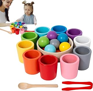 Color Sorting Cups - Multipurpose Educational Learning Toys, toddlerDevelopment Tools | Long Lasting Preschool Math Sensory Training Games for Kids Boys Girls Early Learning Activities Home Classroom