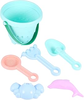 Colorful Plastic Beach Bucket Set for Boys, Sandcastle Building Random Castle Design, Outdoor Summer Play for Sandbox and Beach Activities Random Color