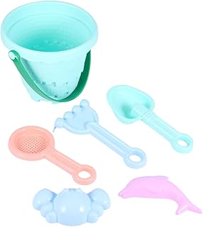 Colorful Beach Bucket Set, Plastic Sandcastle with Castle Mold, Random Style, Suitable for Boys and Beach Play and Sandbox Fun Random Color