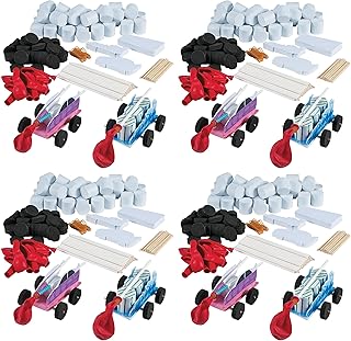 DIY Steam Car Kits - Makes 10 - STEM Educational and Science Activities for Kids (Pack of 4)