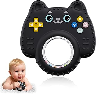 Teething Toys for Babies 0-6 6-12 Months, Remote Game Controller 3-in-1 Baby Teether Rattle Sensory Toy, BPA Free Food-Grade Silicone Baby Toys 0-24 Months, Teething Relief Newborn Essentials Gift