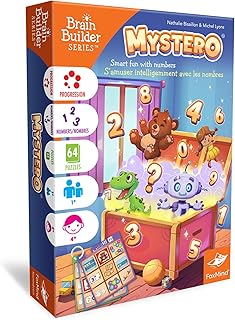 FoxMind Games Mystero – Multi-Level BrainTeaser Puzzles for Kids Ages 4+, STEM Game Develops Math, Logic & Reasoning Skills, 64 Progressive Challenges (Brain Builder Series)