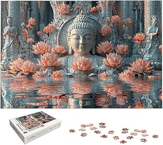 Zen Puzzle 3000 Pieces, Lotus Puzzles for Adults 3000 Pieces, Wooden Puzzle for Adults, Jigsaw Puzzles with Exquisite Packaging Box, Challenging Game for Families, Home Decor, Gifts for Women, -6847