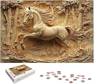 Horse Puzzle 4000 Pieces, Animal Puzzles for Adults 4000 Pieces, Wooden Puzzle for Adults, Jigsaw Puzzles with Exquisite Packaging Box, Challenging Game for Families, Gifts for Women/Men, -6795