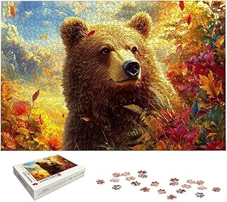 Puzzles for Adults 1000 Pieces, Animal Wooden Puzzles for Adults, Bear Puzzle with Exquisite Packaging Box, Impossible Challenging Wooden Puzzle for Family/Friends, Home Decor, Gifts for Women, -6904