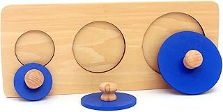 Montessori Wooden Knob Geometric Shape Puzzle Early Education Material Sensorial Toy for Toddler Shape & Color Sorter,C