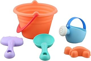 TOYANDONA PVC 5pcs Sand Dredging Set for Boys Portable Playthings for Outdoor Seaside and Sandbox Use Random Color