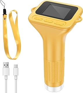 Handheld Microscope for Kids Portable Pocket Digiscope, 2" IPS HD Screen 1000X Digital Microscopes Camera for Girl Boy Science Edu Fun Birthday Gifts Toys(Yellow)