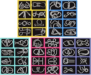 40Pcs Metal Wire Puzzle – Solid Metal 7.09x5.51x0.79in | Brain Teaser Puzzle Challenge Set | Mind Bending Mechanical Logic Game for Stress Relief Focus Training and Cognitive Skill Development