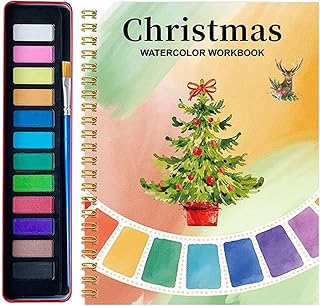 Watercolor Workbook,Portable Art Supplies - Kids Easy Watercolor Workbook Set - for Home Office Classroom Studio Travel Kids Teens Men Artist