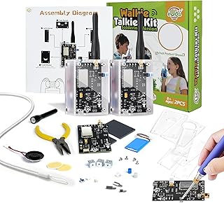eUda+ STEM DIY Hand Assembly Walkie-Talkies Kit Cool Stem Projects for Kids Ages 12+ Educational Toys for Teens Ages12-14 Science Experiments for Kids 14-17 Stem Building Toys (Soldering Version, RTC)