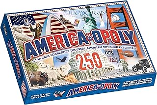Late for The Sky America-Opoly 250th Board Game for Families, 2–6 Players, Ages 8+, Celebrating The Great American Semiquincentennial!