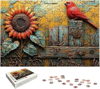 Sunflower Puzzle 2000 Pieces, Bird Puzzles for Adults 2000 Pieces, Wooden Puzzle for Adults, Jigsaw Puzzles with Exquisite Packaging Box, Challenging Game for Families, Gifts for Women/Men, -6943