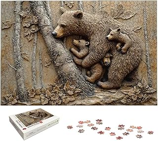 Bear Puzzle 5000 Pieces, Animal Puzzles for Adults 5000 Pieces, Wooden Puzzle for Adults, Jigsaw Puzzles with Exquisite Packaging Box, Challenging Game for Families, Home Decor, Gifts for Women, -6941