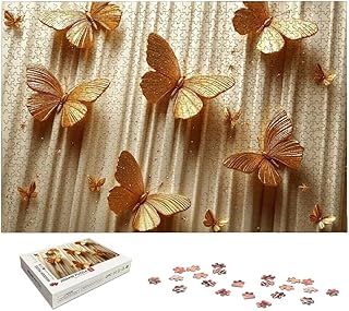 Butterfly Puzzle 2000 Pieces, Gold Puzzles for Adults 2000 Pieces, Wooden Puzzle for Adults, Jigsaw Puzzles with Exquisite Packaging Box, Challenging Game for Families, Gifts for Women/Men, -7031