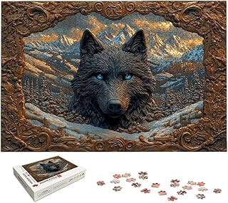 Animal Puzzle 2000 Pieces, Wolf Puzzles for Adults 2000 Pieces, Wooden Puzzle for Adults, Jigsaw Puzzles with Exquisite Packaging Box, Challenging Game for Families, Home Decor, Gifts for Women, -6987