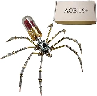 3D Metal Puzzle for Adults, Steampunk Mechanical Circuit-Spider 3D Metal DIY Assembly Insect Animal Model Kit, Creative Decor & Gift (90PCS)